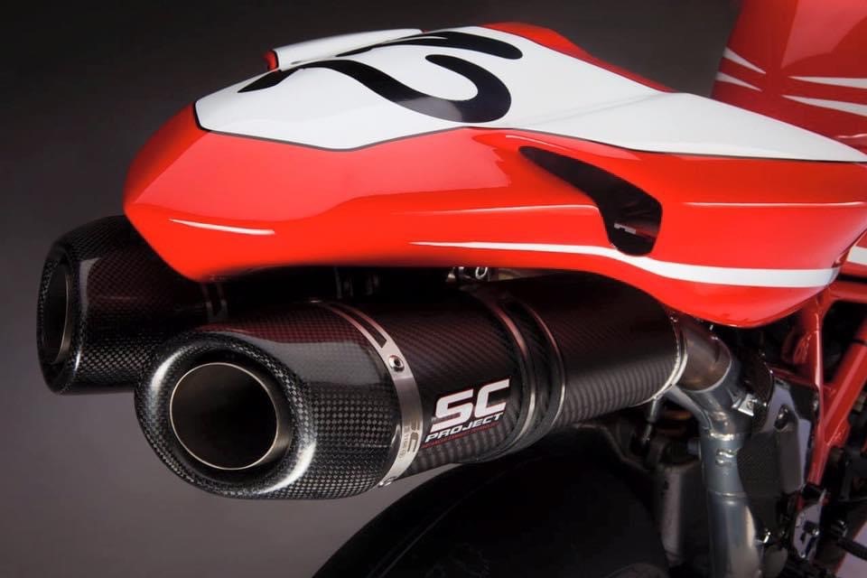 DUCATI 1098 (2006 - 2011) - S - R Pair of Oval Mufflers, with Carbon fibre end cap