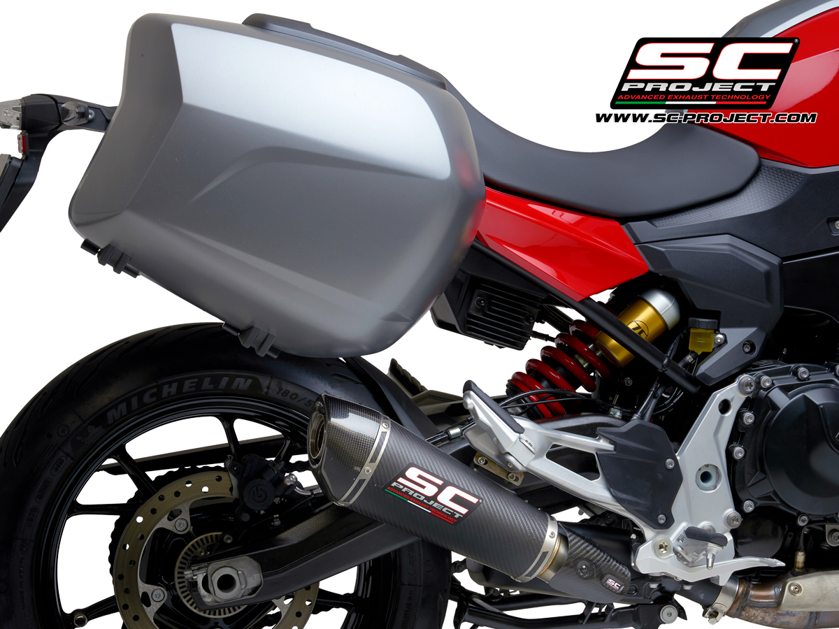 BMW F 900 XR (2025-2026) Carbon Conic Muffler with Ceramic Coated Matte Black Chamber