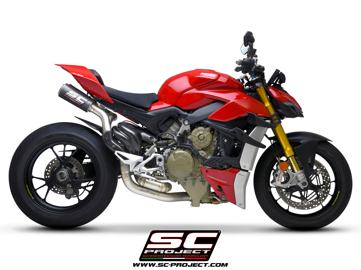 DUCATI STREETFIGHTER V4 (2020) Semi-complete 2-1-2 titanium system, with double CR-T M2 mufflers carbon fibre
