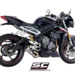 TRIUMPH STREET TRIPLE S 660 - A2 (2020) CR-T Muffler, Titanium, with s-shaped connection with welded sector curves