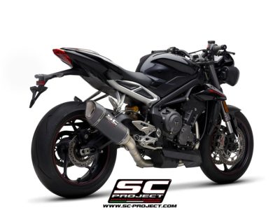 TRIUMPH STREET TRIPLE 765 S - R - RS (2020) Full Exhaust System 3-1 with SC1-R Muffler, high position