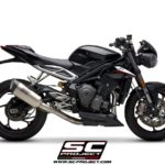 TRIUMPH STREET TRIPLE 765 S - R - RS (2020) Full Exhaust System 3-1 with SC1-R Muffler, high position