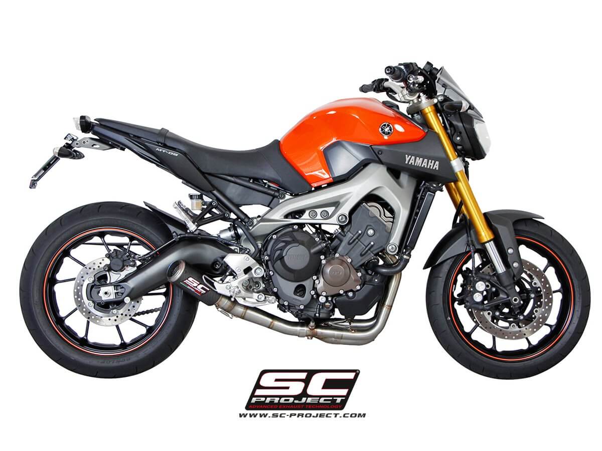 YAMAHA MT-09 (2014 - 2016) Full Exhaust System 3-1, with CR-T Muffler, Carbon fibre