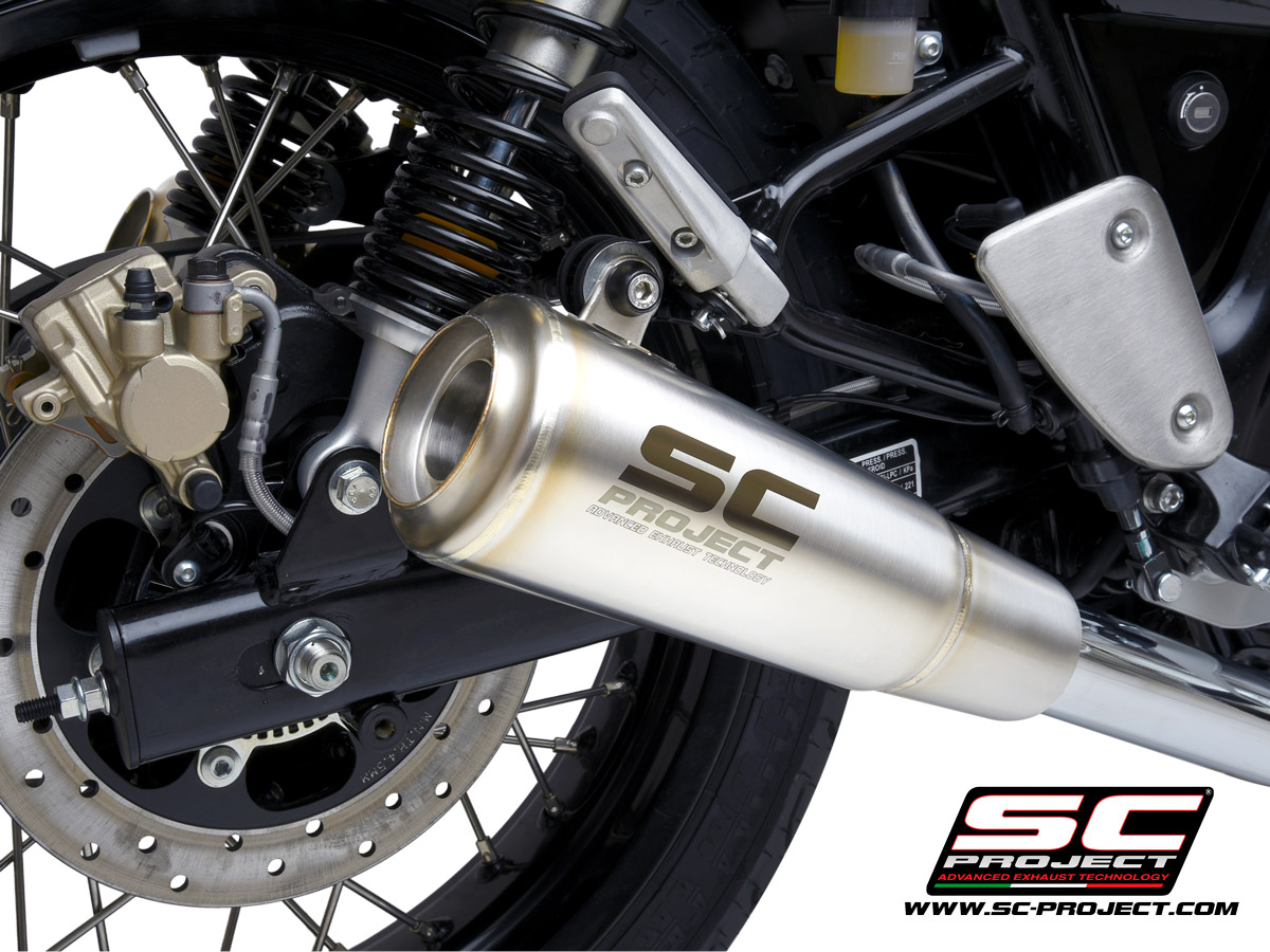 ROYAL ENFIELD CONTINENTAL GT 650 (2019 - 2021) Pair of S1-GP Mufflers, brushed stainless steel