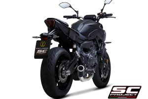 YAMAHA MT-07 (2021) Full 2-1 stainless steel exhaust system, with CR-T carbon muffler - RACING