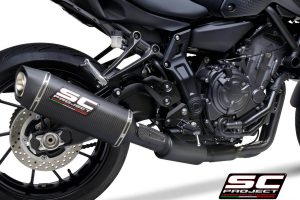 YAMAHA MT-07 (2021) Full 2-1 stainless steel exhaust system, matte black painted, with SC1-S carbon muffler - EURO 5