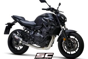 YAMAHA MT-07 (2021) Full 2-1 stainless steel exhaust system, with SC1-S carbon muffler - RACING