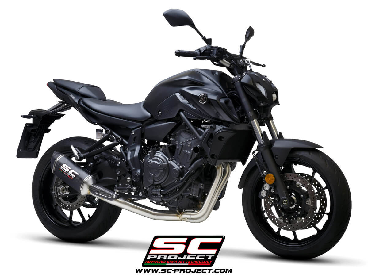 YAMAHA MT-07 (2021) Full 2-1 stainless steel exhaust system, with SC1-S carbon muffler - RACING