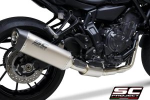 YAMAHA MT-07 (2021) Full 2-1 stainless steel exhaust system, with SC1-S titanium muffler - EURO 5