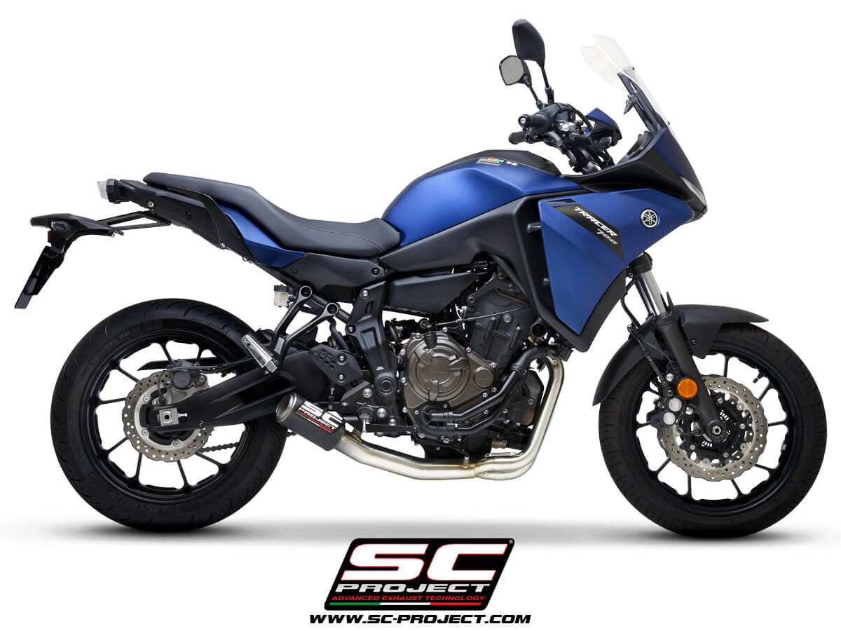 YAMAHA TRACER 700 (2020) - TRACER 7 (2021) - GT - EURO 5 Full 2-1 stainless steel exhaust system, with CR-T carbon muffler - RACING