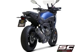 YAMAHA TRACER 700 (2020) - TRACER 7 (2021) - GT - EURO 5 Full 2-1 stainless steel exhaust system, matte black painted, with SC1-S carbon muffler - EURO 5