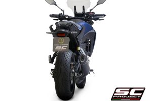 YAMAHA TRACER 700 (2020) - TRACER 7 (2021) - GT - EURO 5 Full 2-1 stainless steel exhaust system, matte black painted, with SC1-S carbon muffler - EURO 5