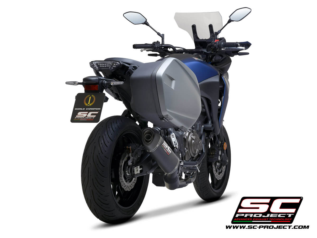AMAHA TRACER 700 (2020) - TRACER 7 (2021) - GT - EURO 5 Full 2-1 stainless steel exhaust system, matte black painted, with SC1-S carbon muffler - RACING