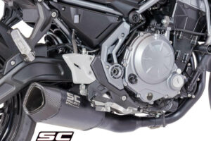 KAWASAKI VERSYS 650 (2021) Full exhaust system 2-1, with SC1-R GT Muffler, with carbon fiber end cap