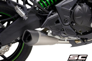 KAWASAKI VERSYS 650 (2021) Full exhaust system 2-1, with SC1-R GT Muffler, with carbon fiber end cap