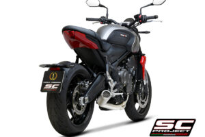 TRIUMPH TRIDENT 660 (2021 - 2022) CR-T muffler, with full 3-1 exhaust system Stainless Steel Aisi 304 - Racing