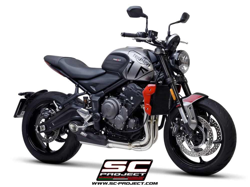 TRIUMPH TRIDENT 660 (2021-2022) STR-1 muffler, with full 3-1 exhaust system Stainless Steel Aisi 304 - Euro 5