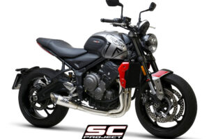 TRIUMPH TRIDENT 660 (2021 - 2022) S1 muffler, titanium, with full 3-1 exhaust system Stainless Steel Aisi 304 - Racing