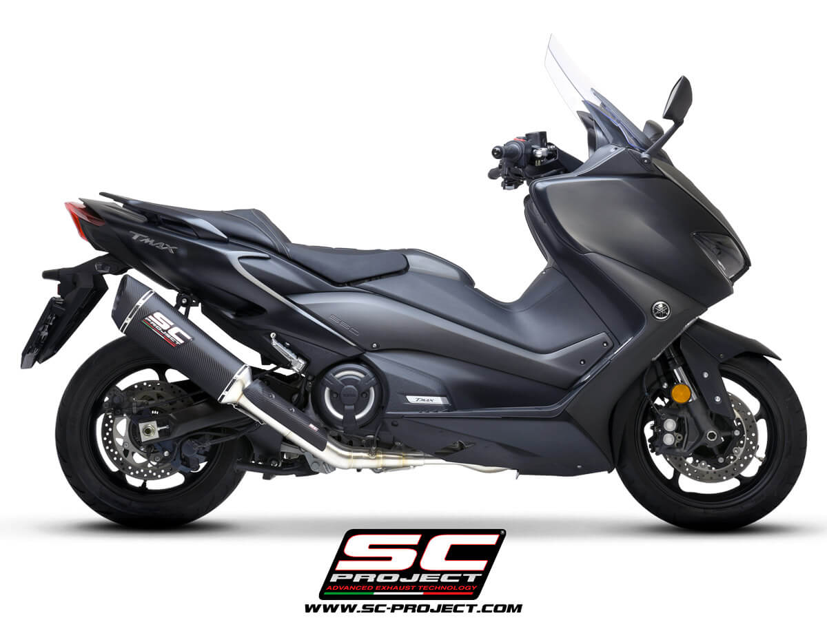 YAMAHA TMAX 560 (2020 - 2021) Full Exhaust System 2-1, stainless Steel, with SC1-R Muffler - Euro 5