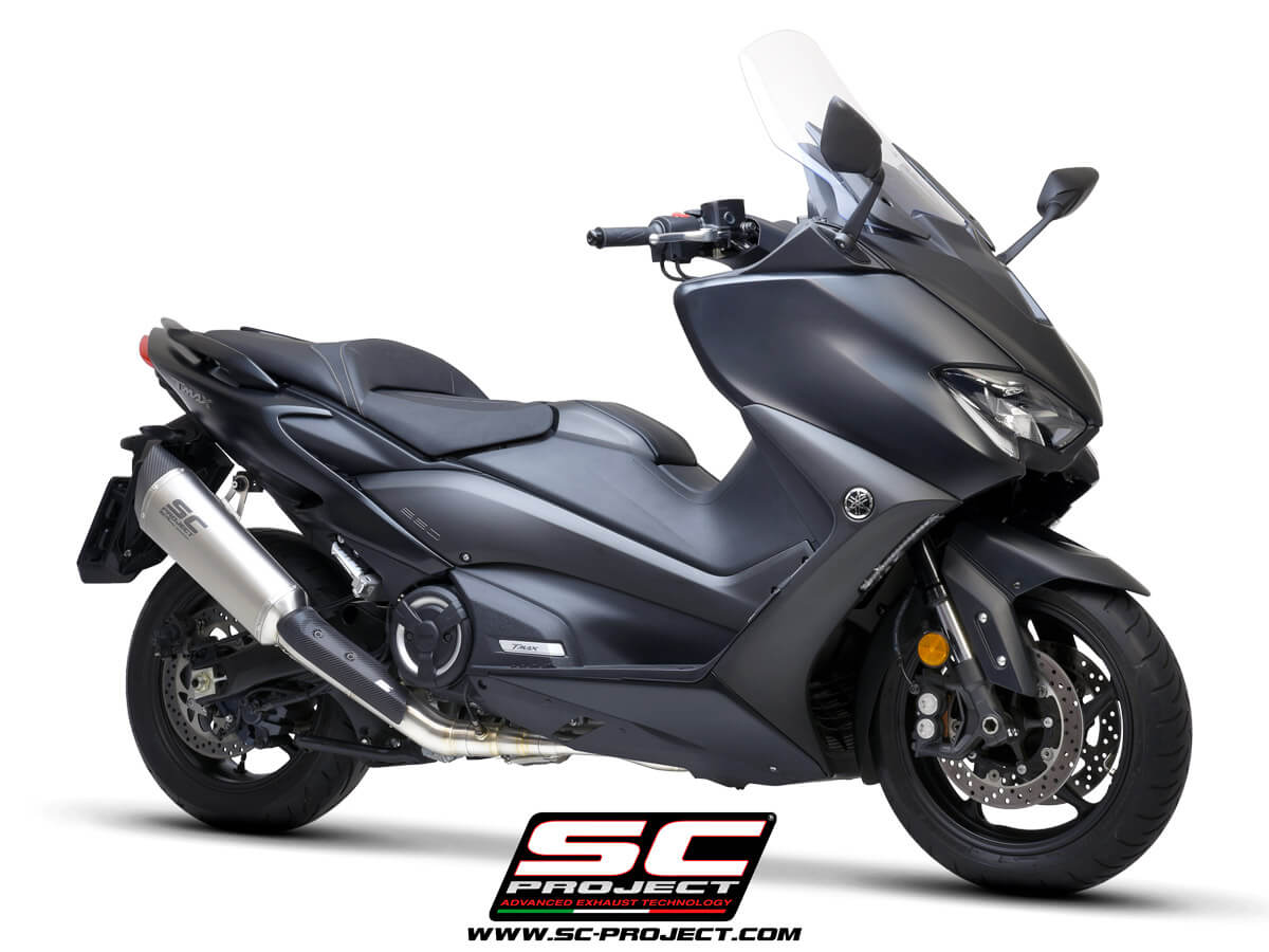 YAMAHA TMAX 560 (2020 - 2021) Full Exhaust System 2-1, stainless Steel, with SC1-R Muffler - Euro 5
