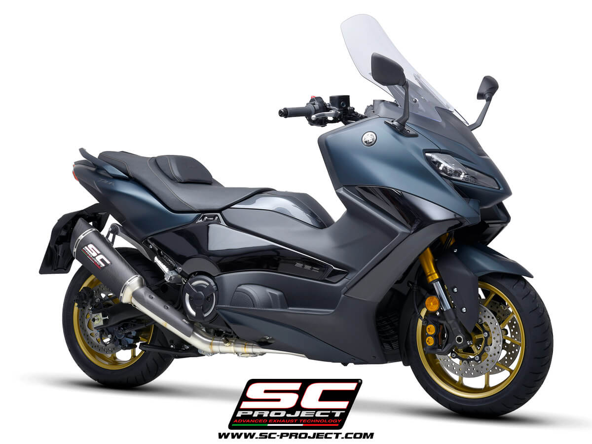YAMAHA TMAX 560 (2022) Full Exhaust System 2-1, stainless Steel, with SC1-R Muffler - RACING