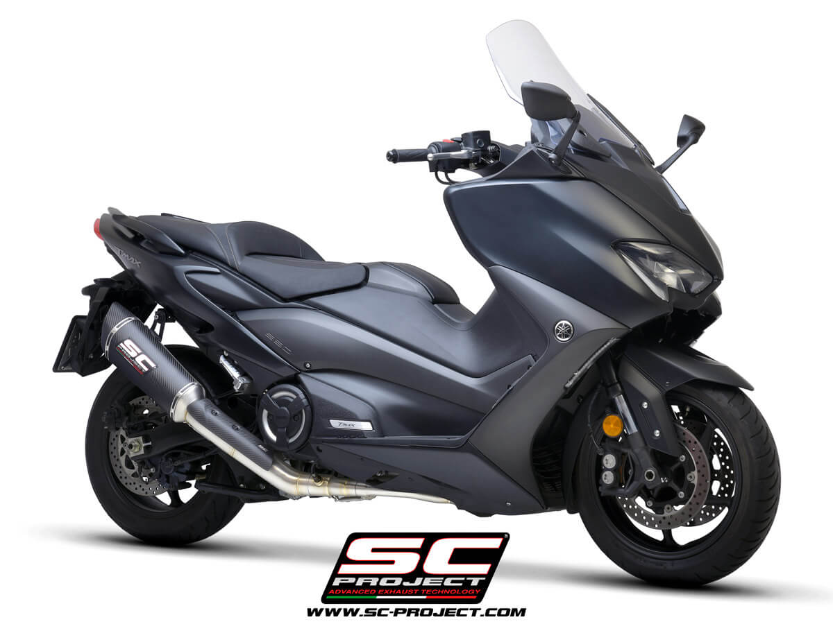 YAMAHA TMAX 560 (2020 - 2021) Full Exhaust System 2-1, stainless Steel, with SC1-R Muffler - RACING