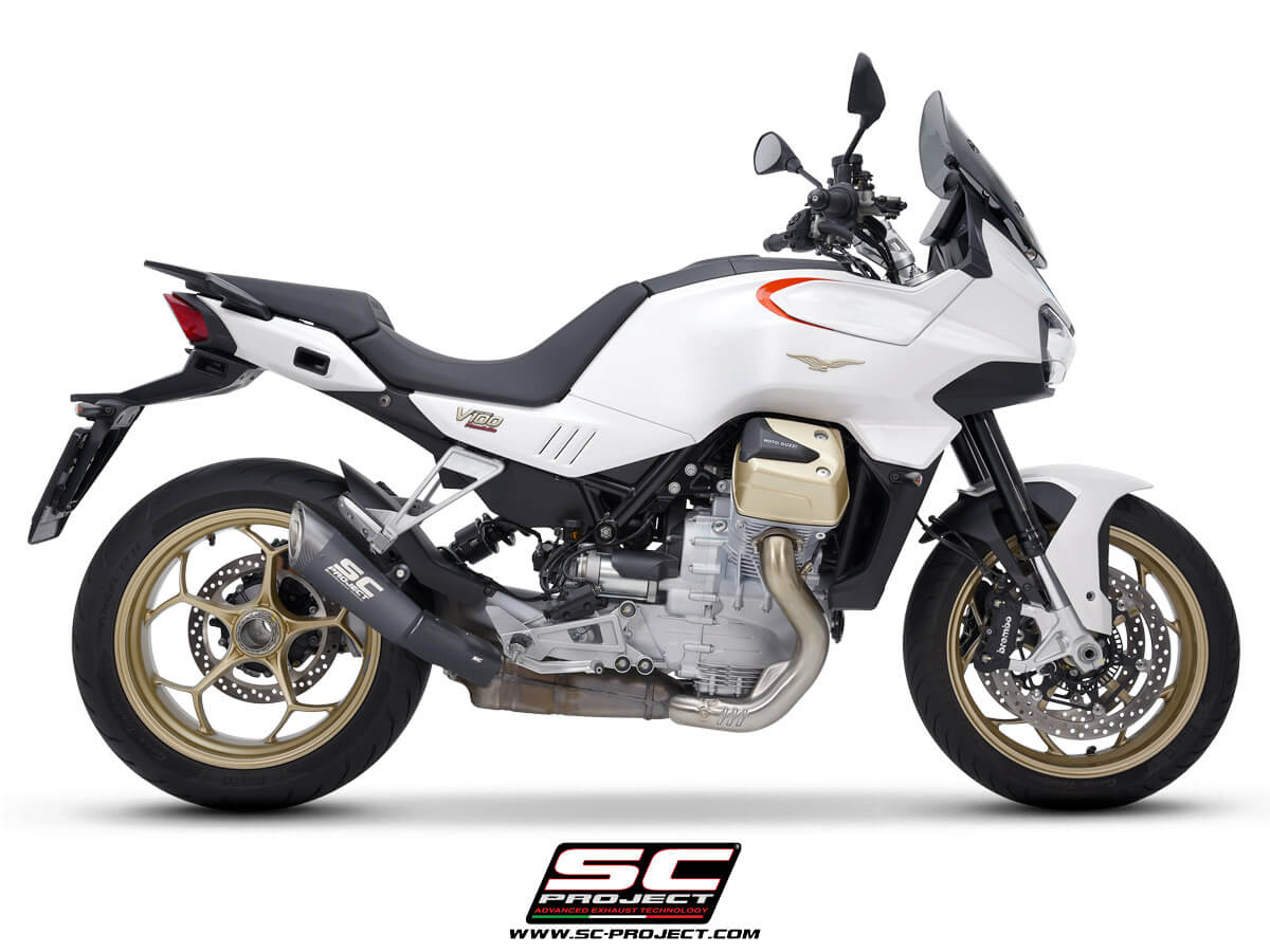 Moto Guzzi V100 MANDELLO (2023-2026) S1 titanium exhaust, matt black