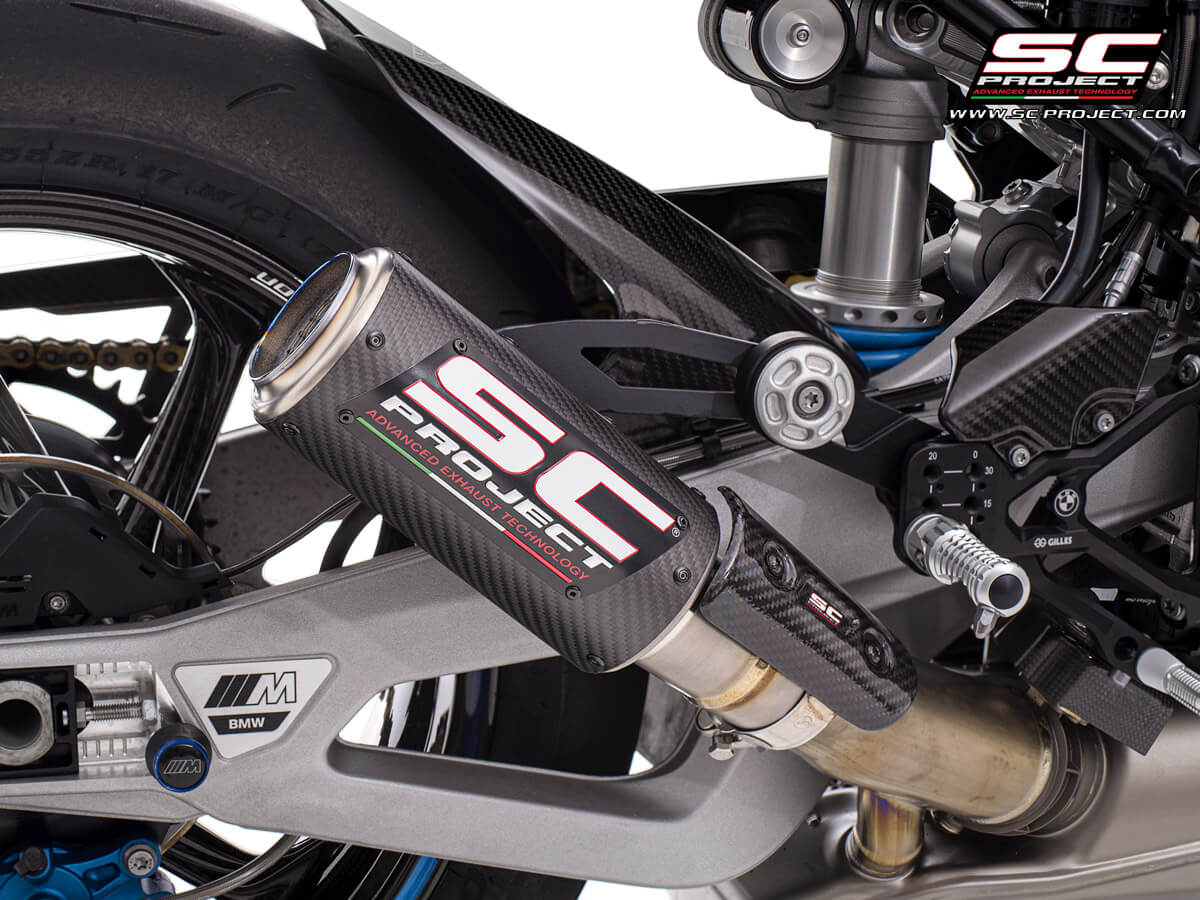 BMW M 1000 RR (2020 - 2023) CR-T carbon exhaust, with stoneguard grid