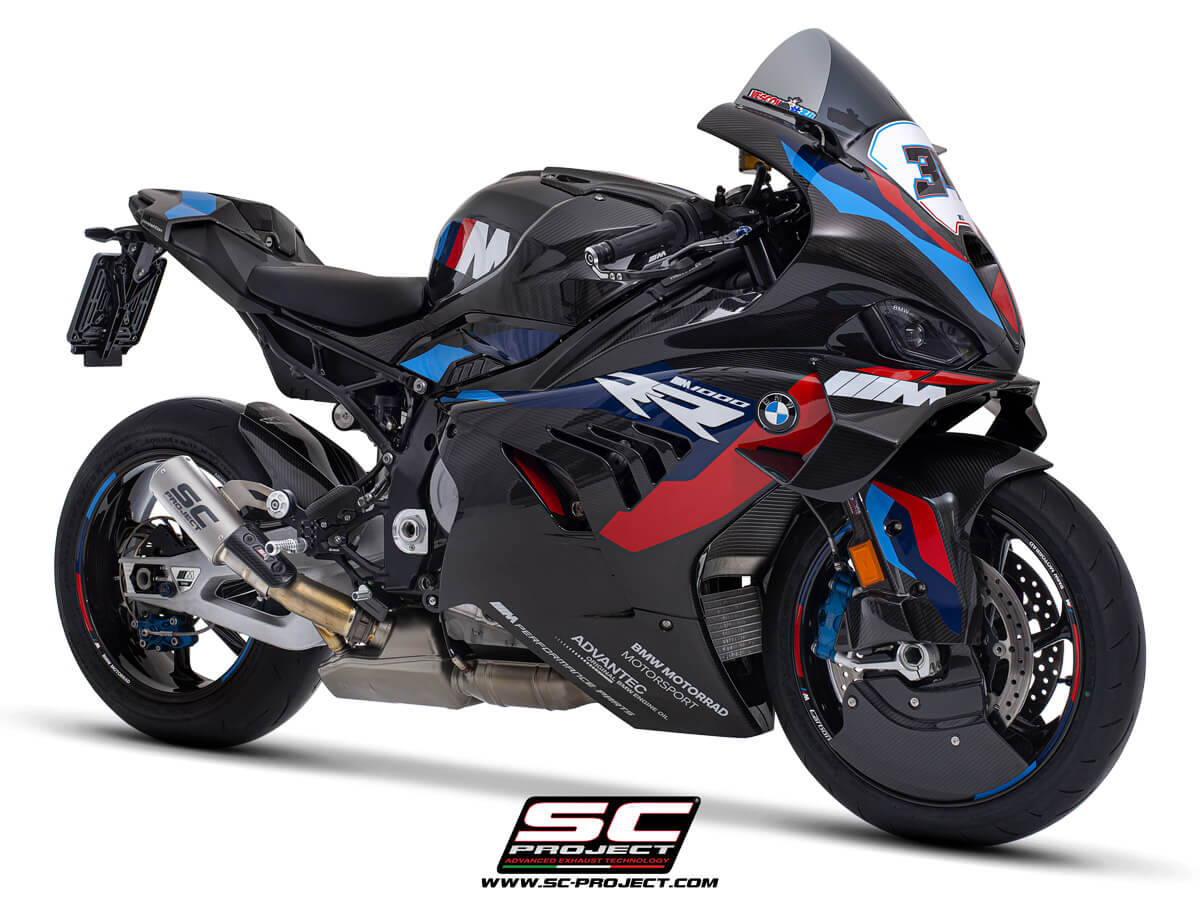 BMW M 1000 RR (2025-2026) CR-T titanium exhaust, with stoneguard grid