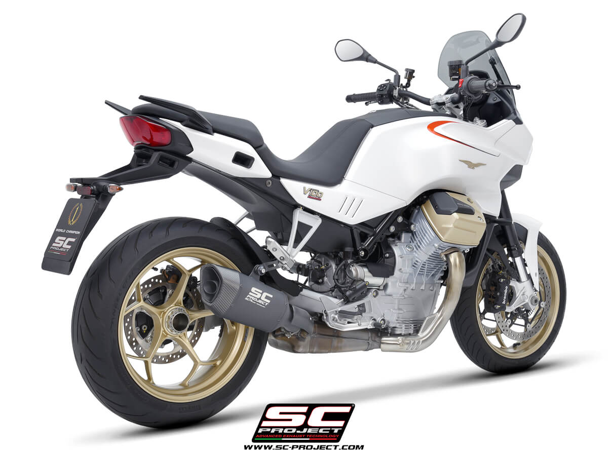 Moto Guzzi V100 MANDELLO (2023-2026) SC1-R titanium exhaust, matt black