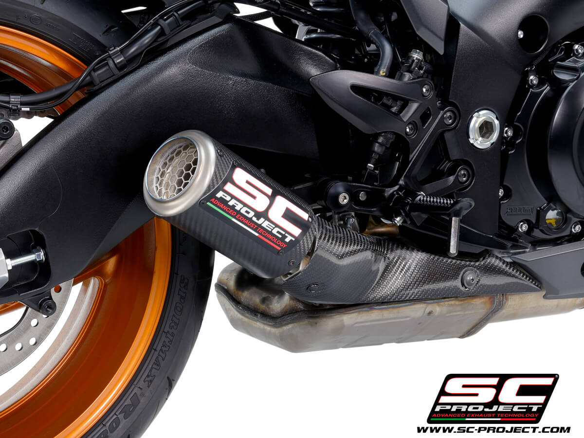 Suzuki KATANA (2022-2026) CR-T carbon exhaust, with stoneguard grid