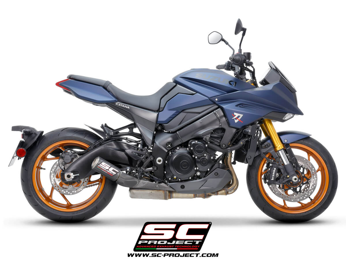 Suzuki KATANA (2022-2026) CR-T carbon exhaust, with stoneguard grid