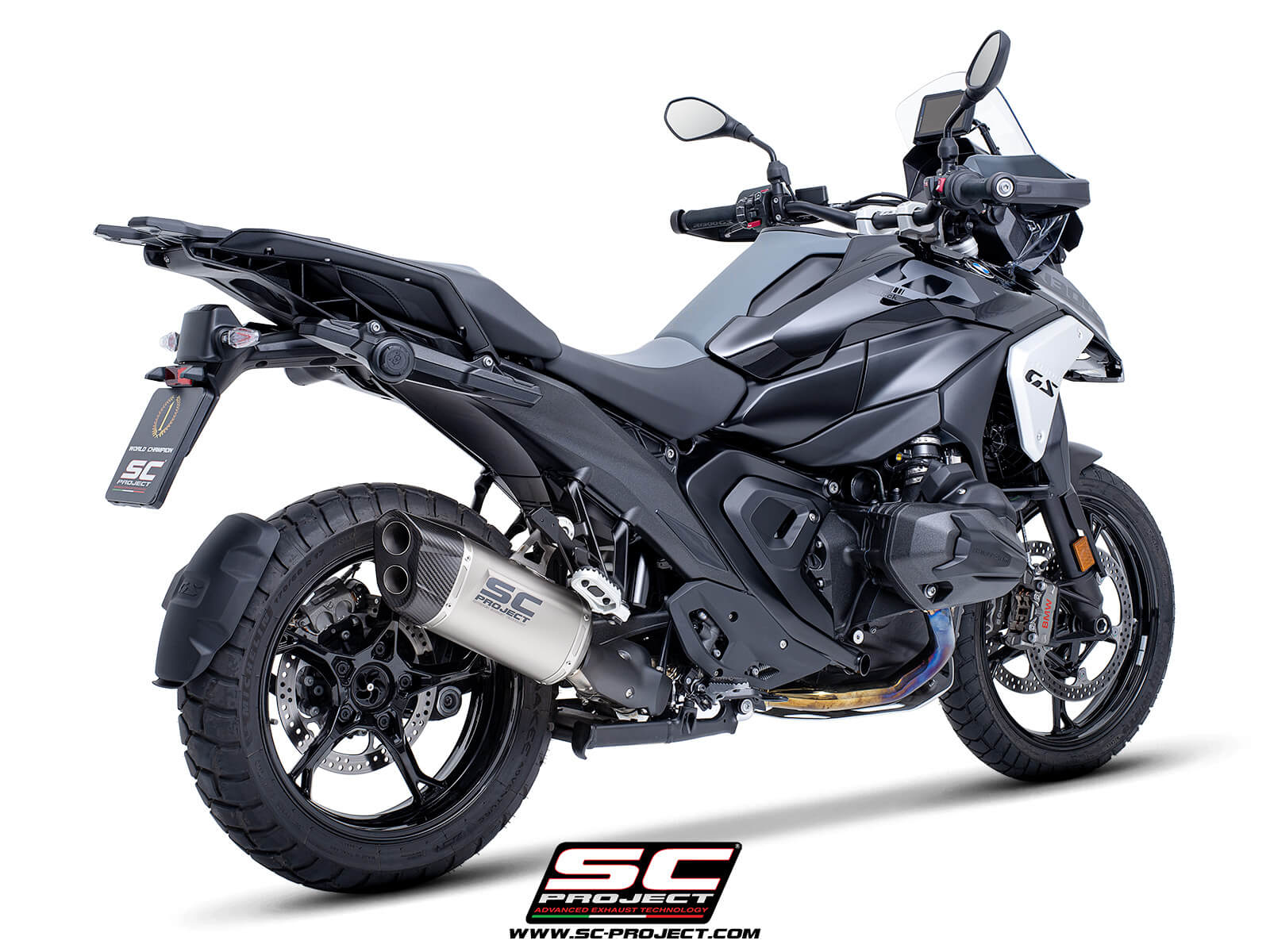 BMW R 1300 GS (2023-2026) Adventure-R titanium exhaust, compatible with original side-cases