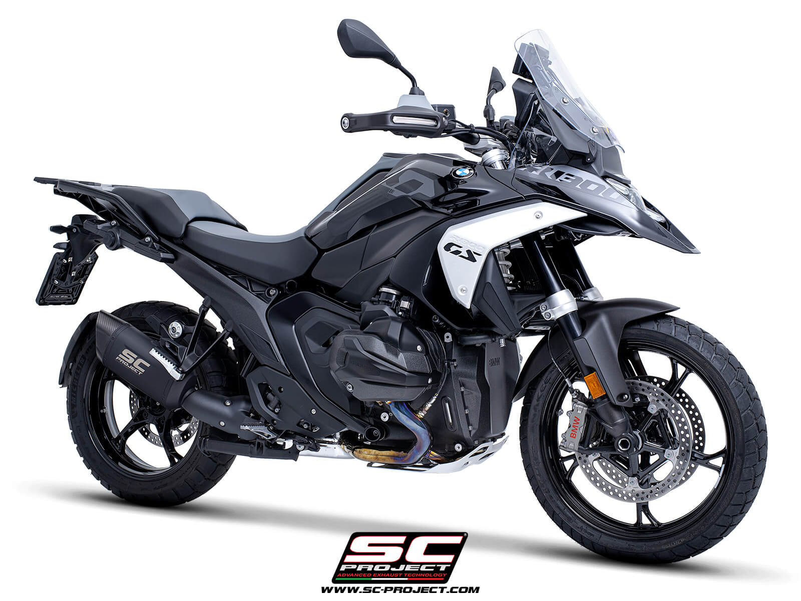 BMW R 1300 GS (2023-2026) Adventure-R titanium exhaust, matt black, compatible with original side-cases