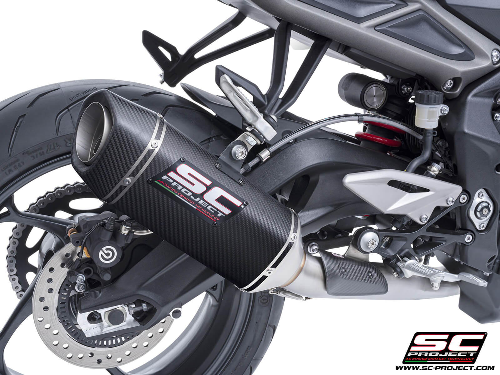 Triumph STREET TRIPLE 765 R - RS (2023 - 2024) 3-1 Stainless steel full exhaust system, with SC1-S carbon exhaust