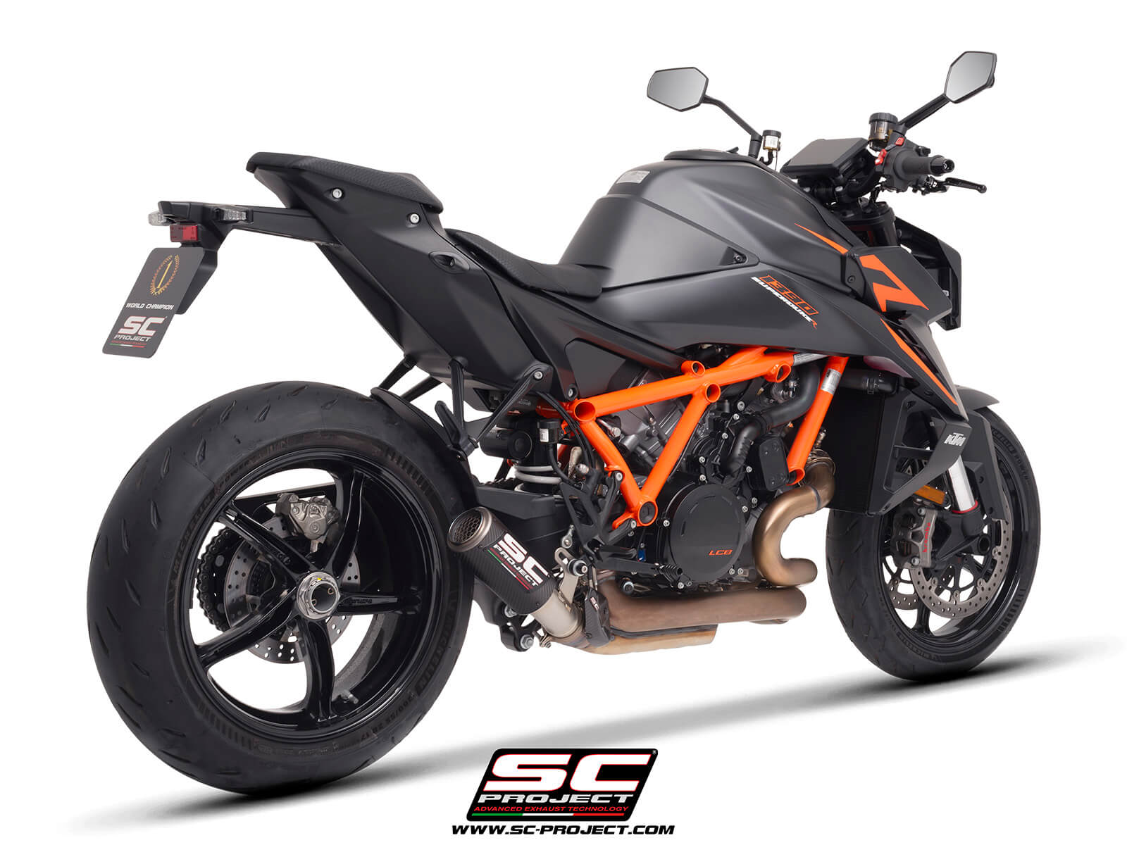 KTM 1390 SUPER DUKE R (2024) CR-T carbon exhaust, with stoneguard grid