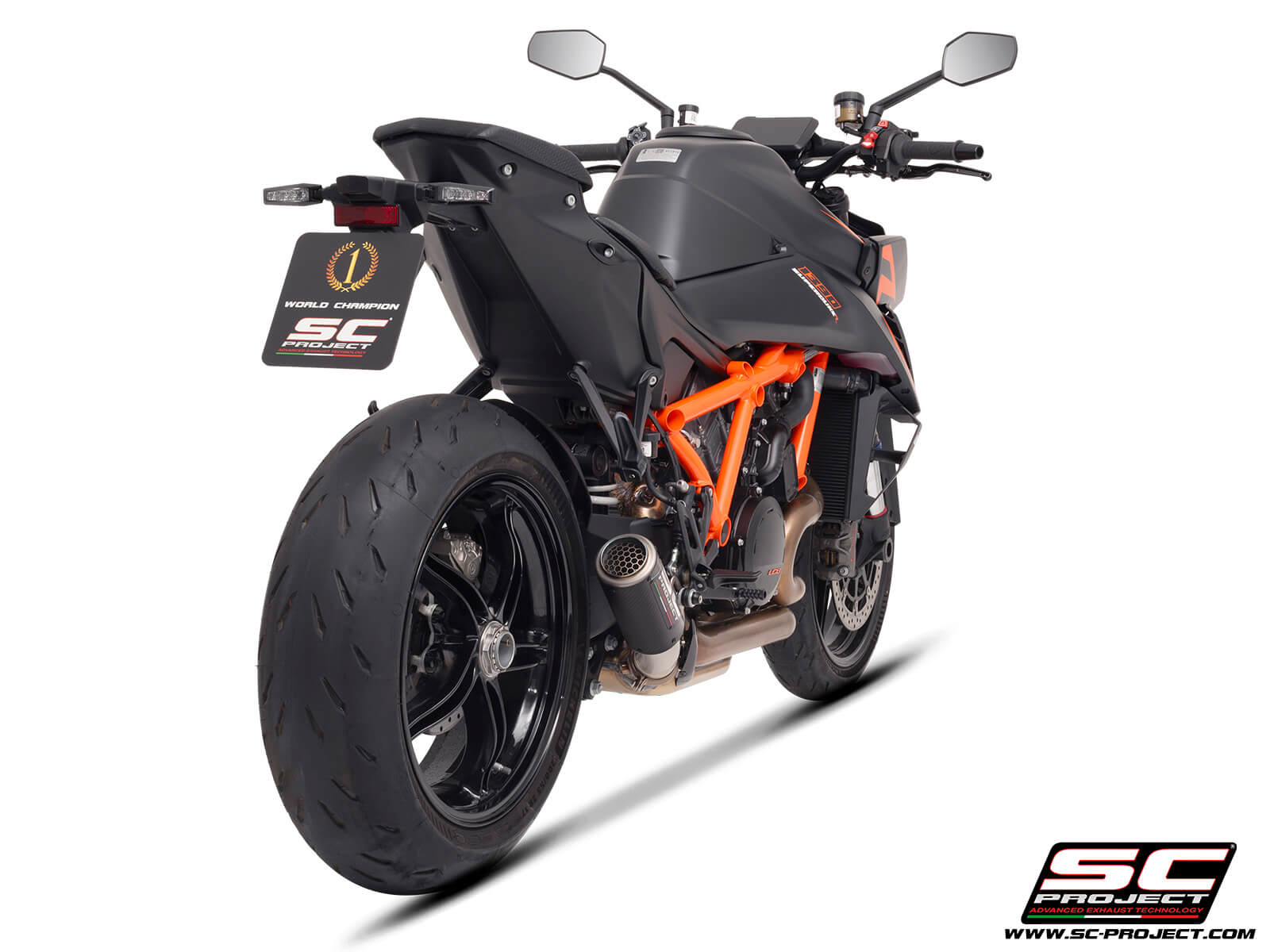 KTM 1390 SUPER DUKE R (2024) CR-T carbon exhaust, with stoneguard grid