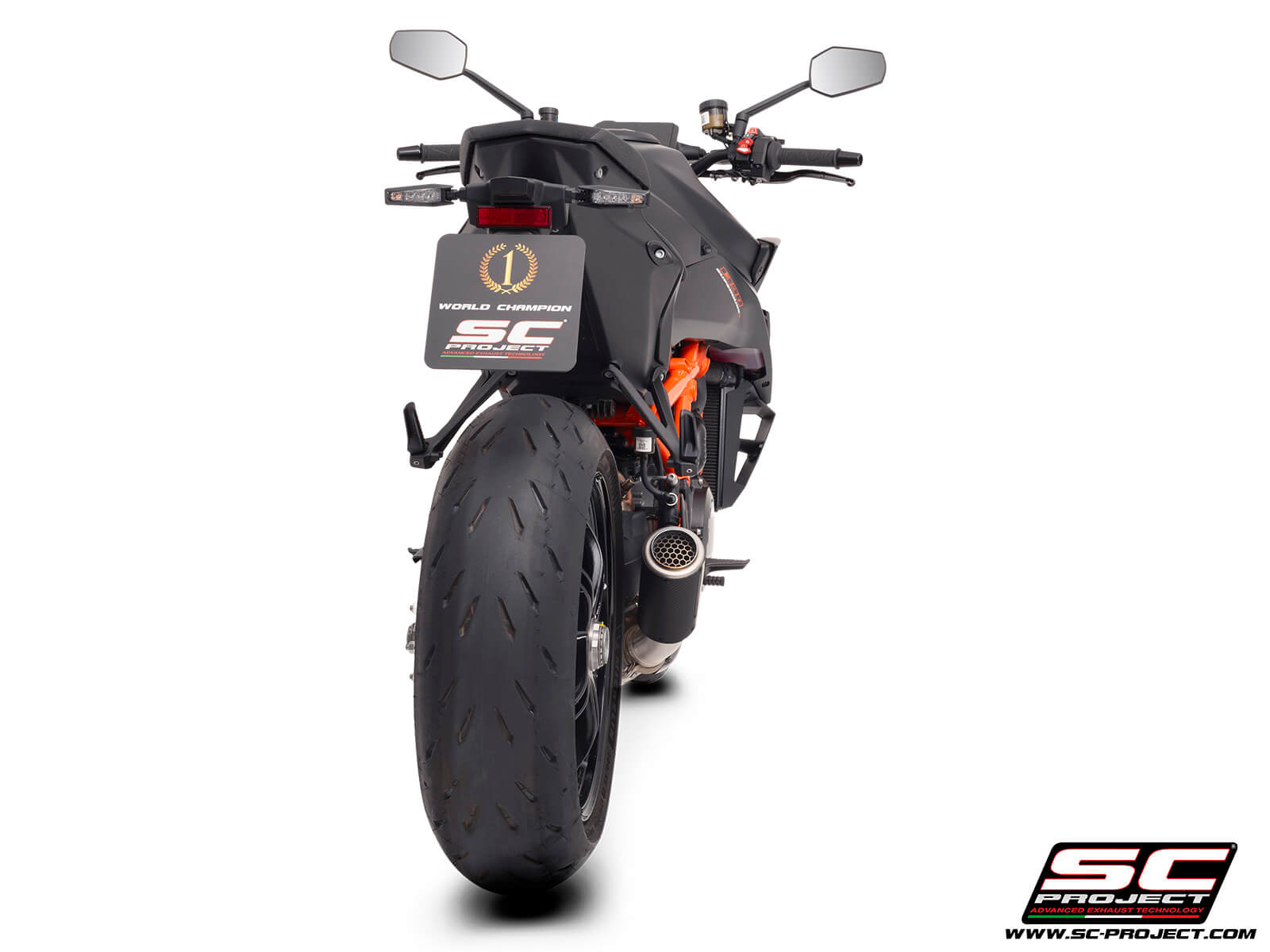 KTM 1390 SUPER DUKE R (2024) CR-T carbon exhaust, with stoneguard grid