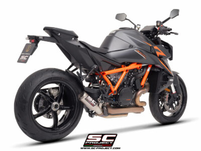 KTM 1390 SUPER DUKE R (2024) CR-T titanium exhaust, with stoneguard grid