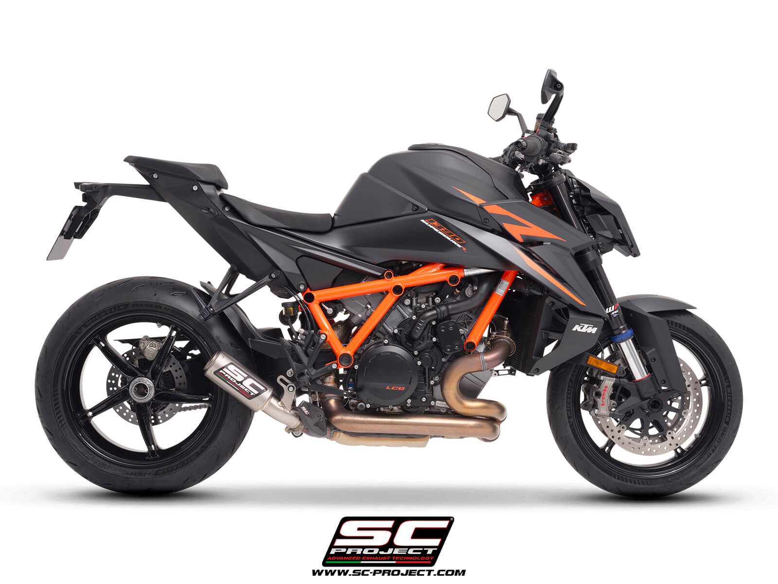 KTM 1390 SUPER DUKE R (2024) CR-T titanium exhaust, with stoneguard grid