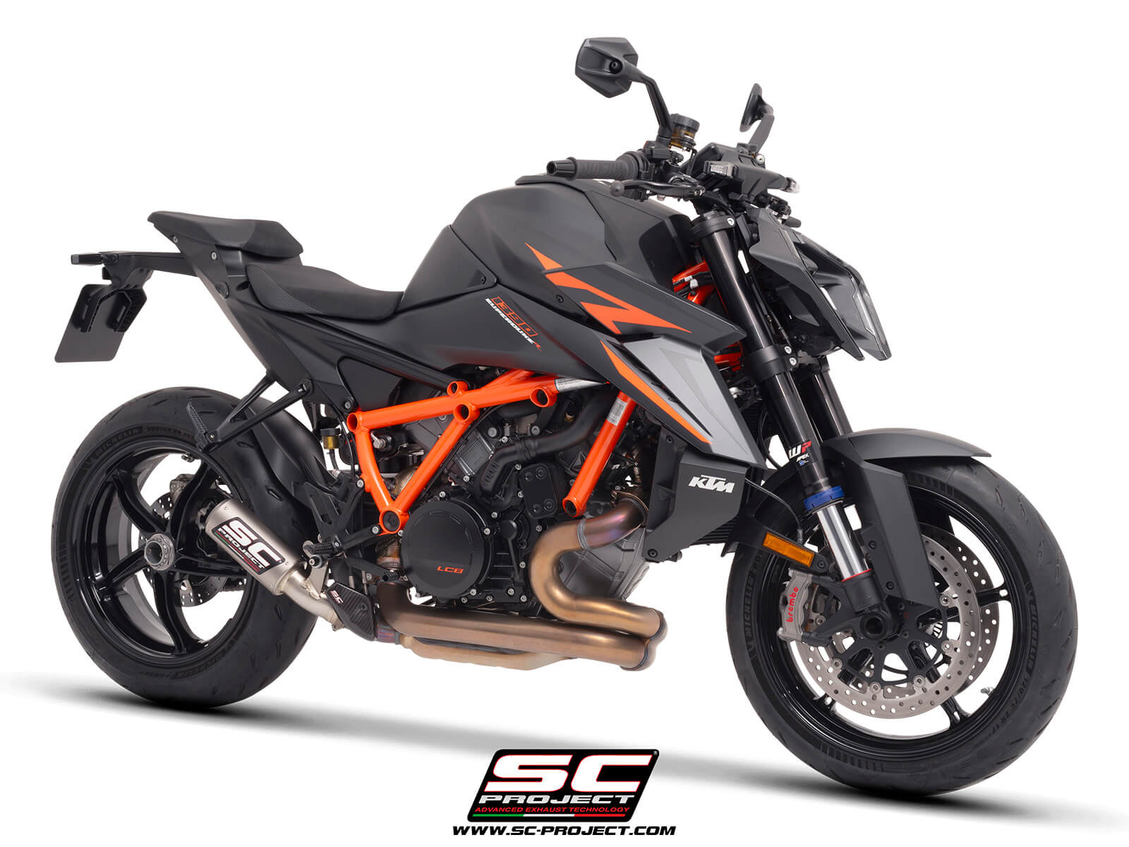 KTM 1390 SUPER DUKE R (2024) CR-T titanium exhaust, with stoneguard grid