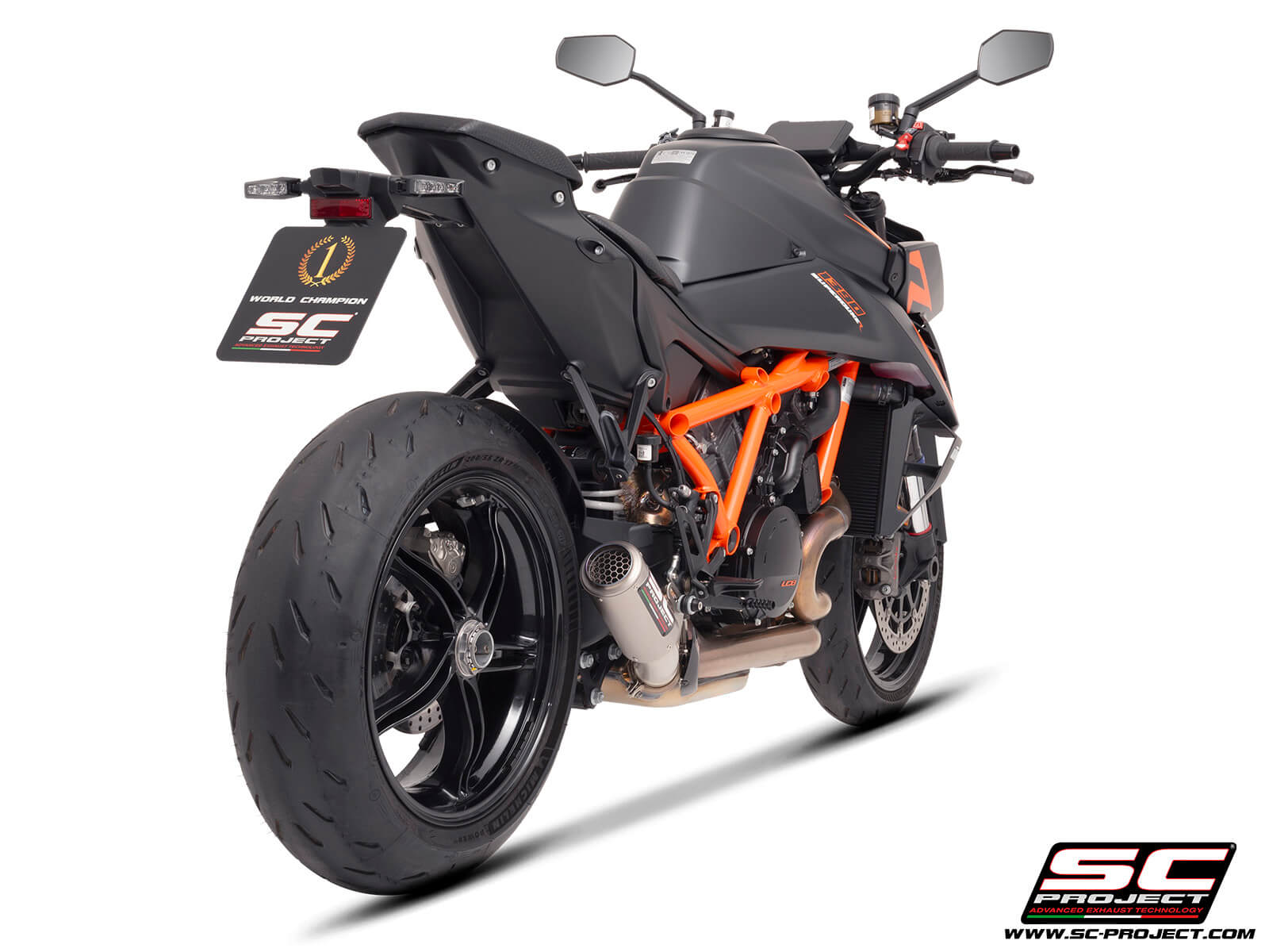 KTM 1390 SUPER DUKE R (2024) CR-T titanium exhaust, with stoneguard grid