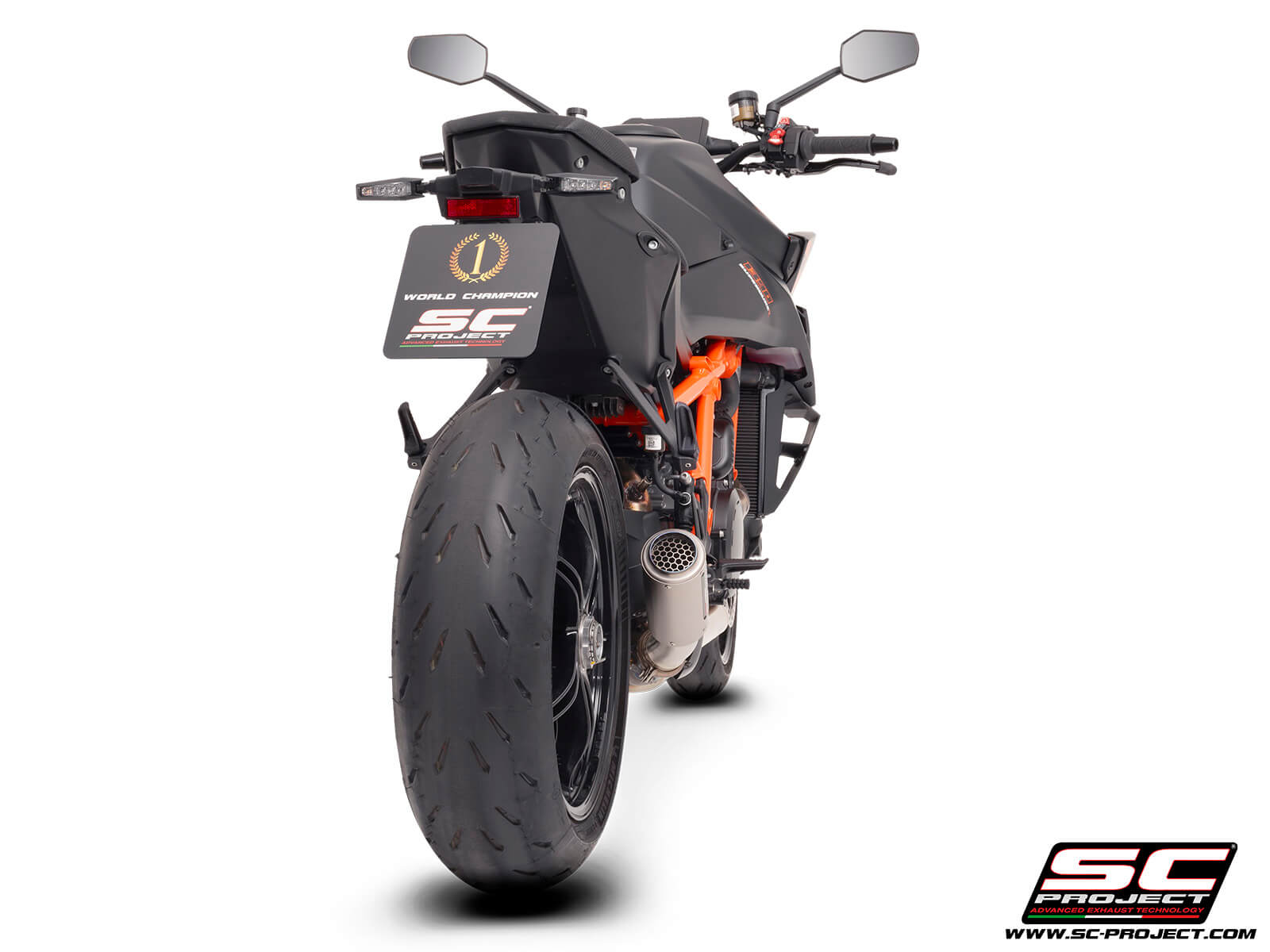 KTM 1390 SUPER DUKE R (2024) CR-T titanium exhaust, with stoneguard grid