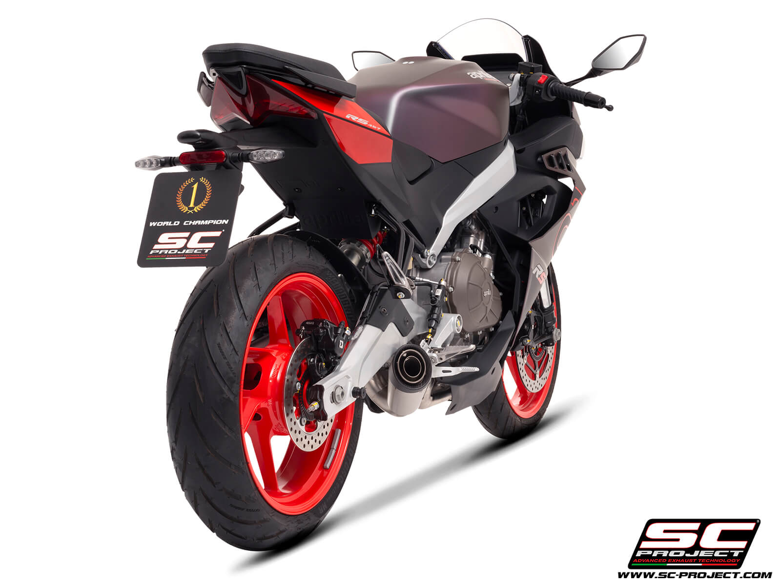 APRILIA RS 457 (2024) 2-1 Stainless steel full exhaust system, with S1 stainless steel exhaust