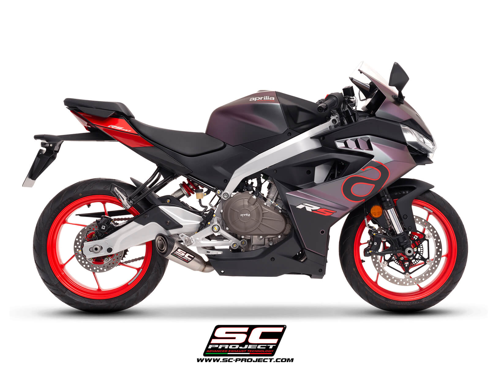 APRILIA RS 457 (2024) 2-1 Stainless steel full exhaust system, with S1 stainless steel exhaust