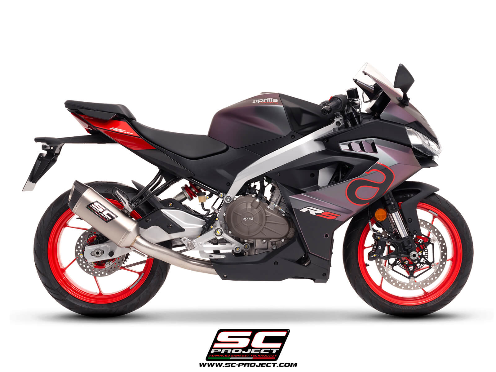 APRILIA RS 457 (2024) 2-1 Stainless steel full exhaust system, with SC1-S titanium exhaust