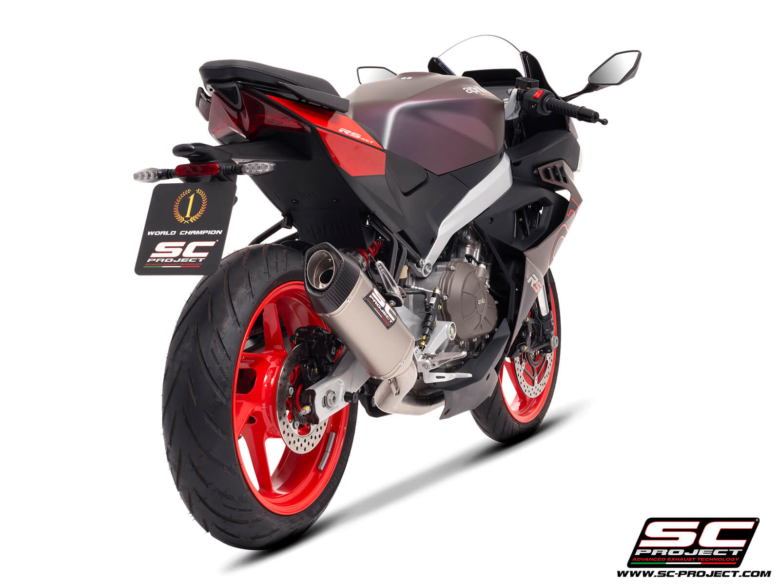 APRILIA RS 457 (2024) 2-1 Stainless steel full exhaust system, with SC1-S titanium exhaust