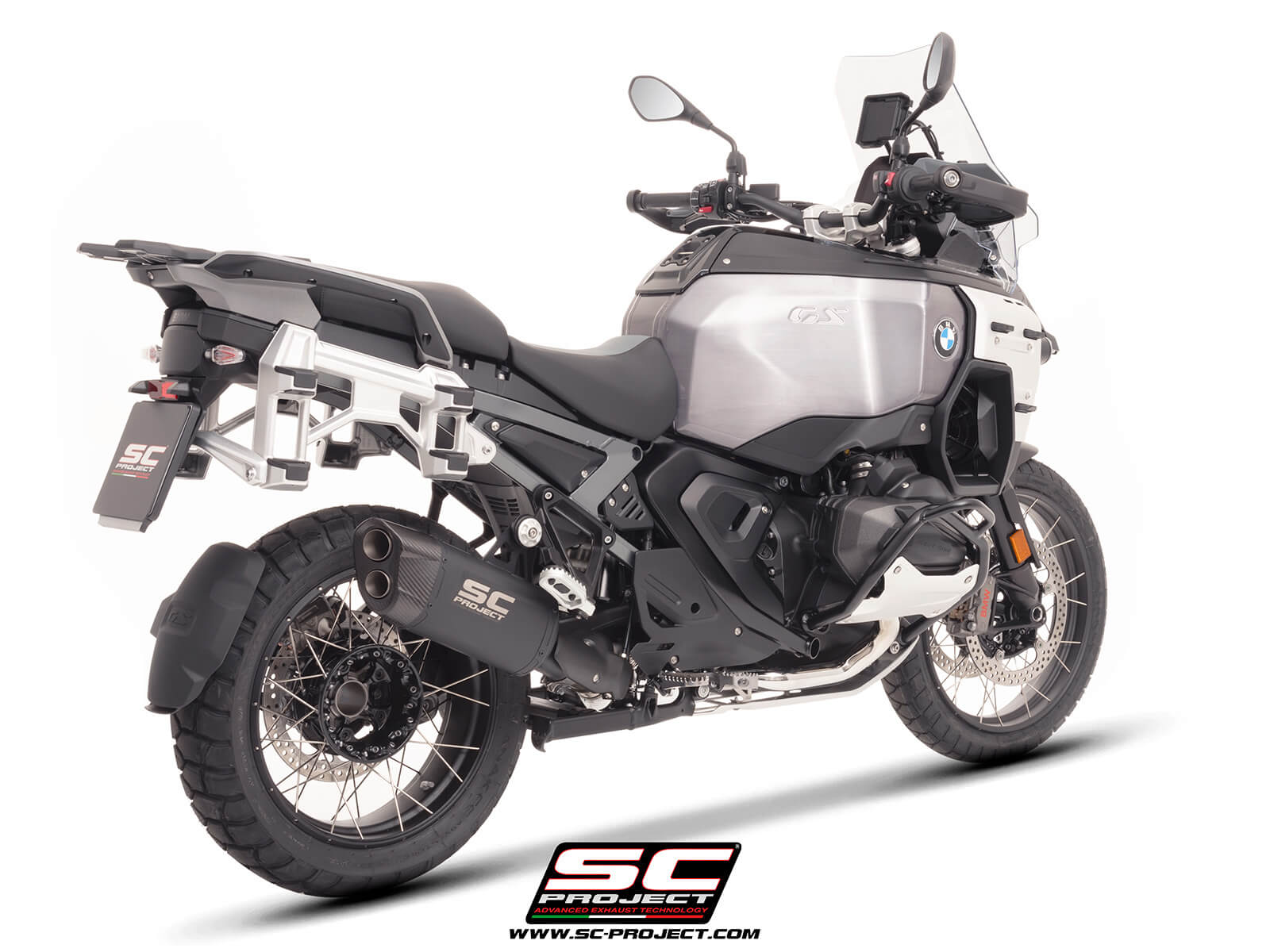 BMW R 1300 GS Adventure (2025-2026) Adventure-R titanium exhaust, matt black, compatible with original side-cases