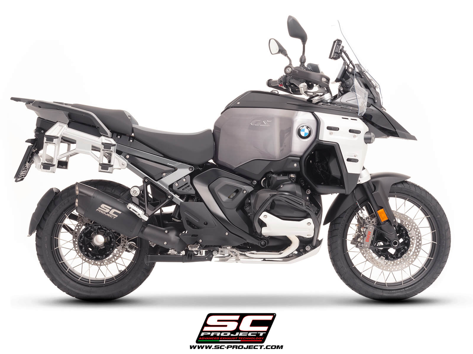 BMW R 1300 GS Adventure (2025) Adventure-R titanium exhaust, matt black, compatible with original side-cases