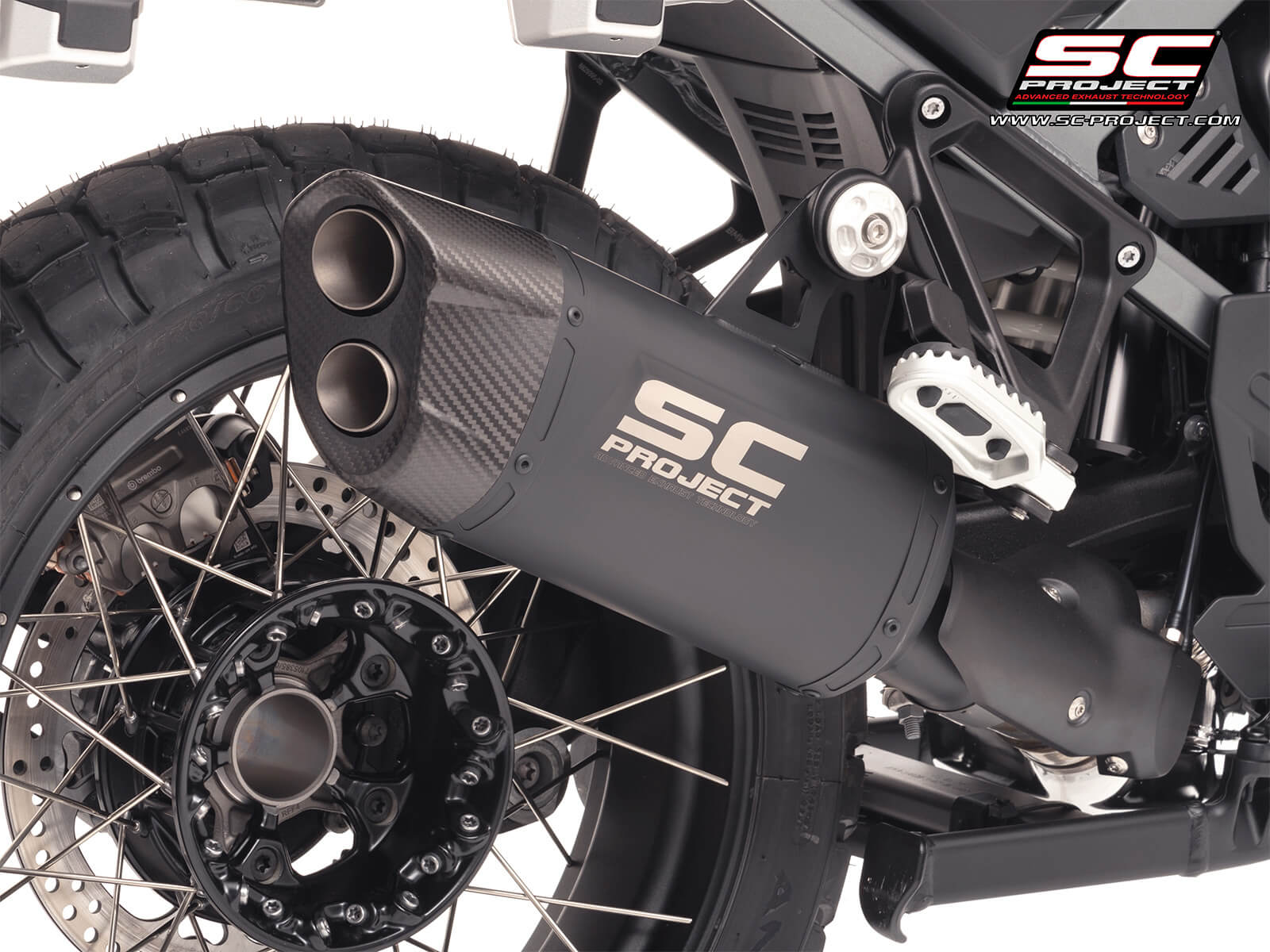 BMW R 1300 GS Adventure (2025) Adventure-R titanium exhaust, matt black, compatible with original side-cases